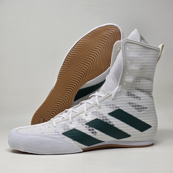 Adidas Box Hog 4 White Collegiate Green IH2731 Shoes Men's Size 4 New - Picture 1 of 12